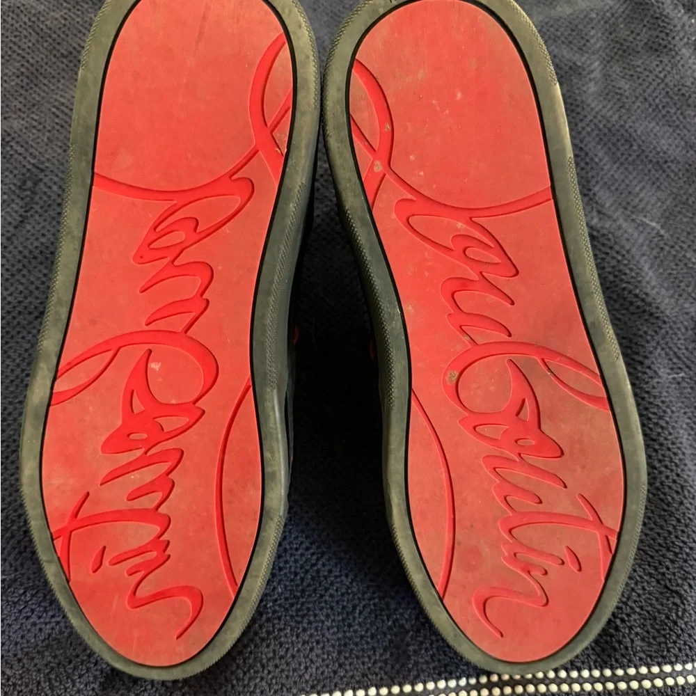 Christian Louboutin Black and Red Sneakers with Chunky Sole - Picture 4 of 7